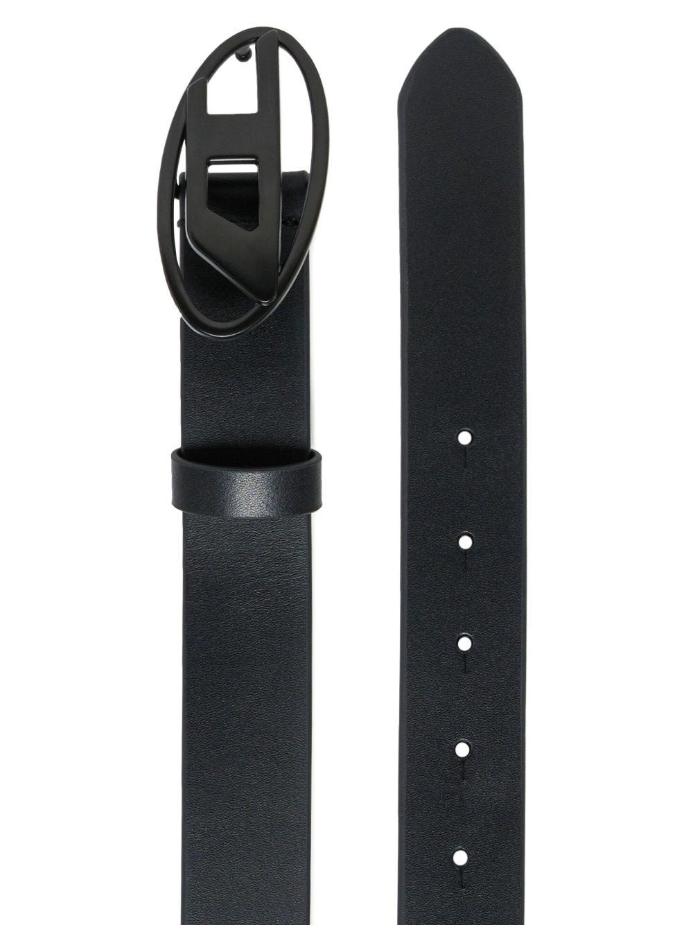 leather belt with Oval D buckle J02595 KXBLRK900 DIESEL KIDS