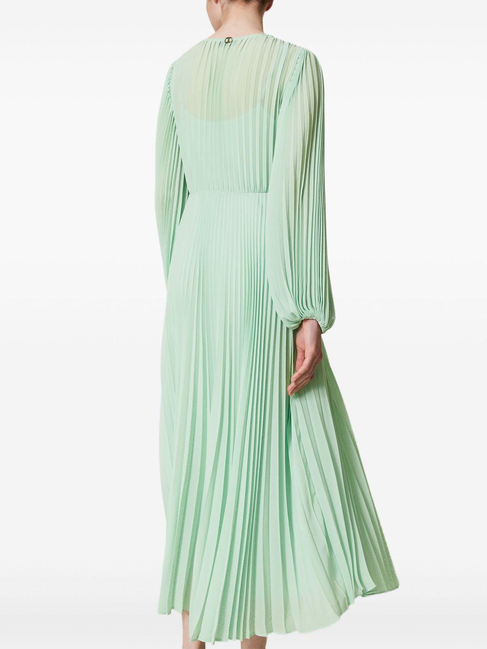 Long pleated georgette dress 251TP2330 12080 TWINSET