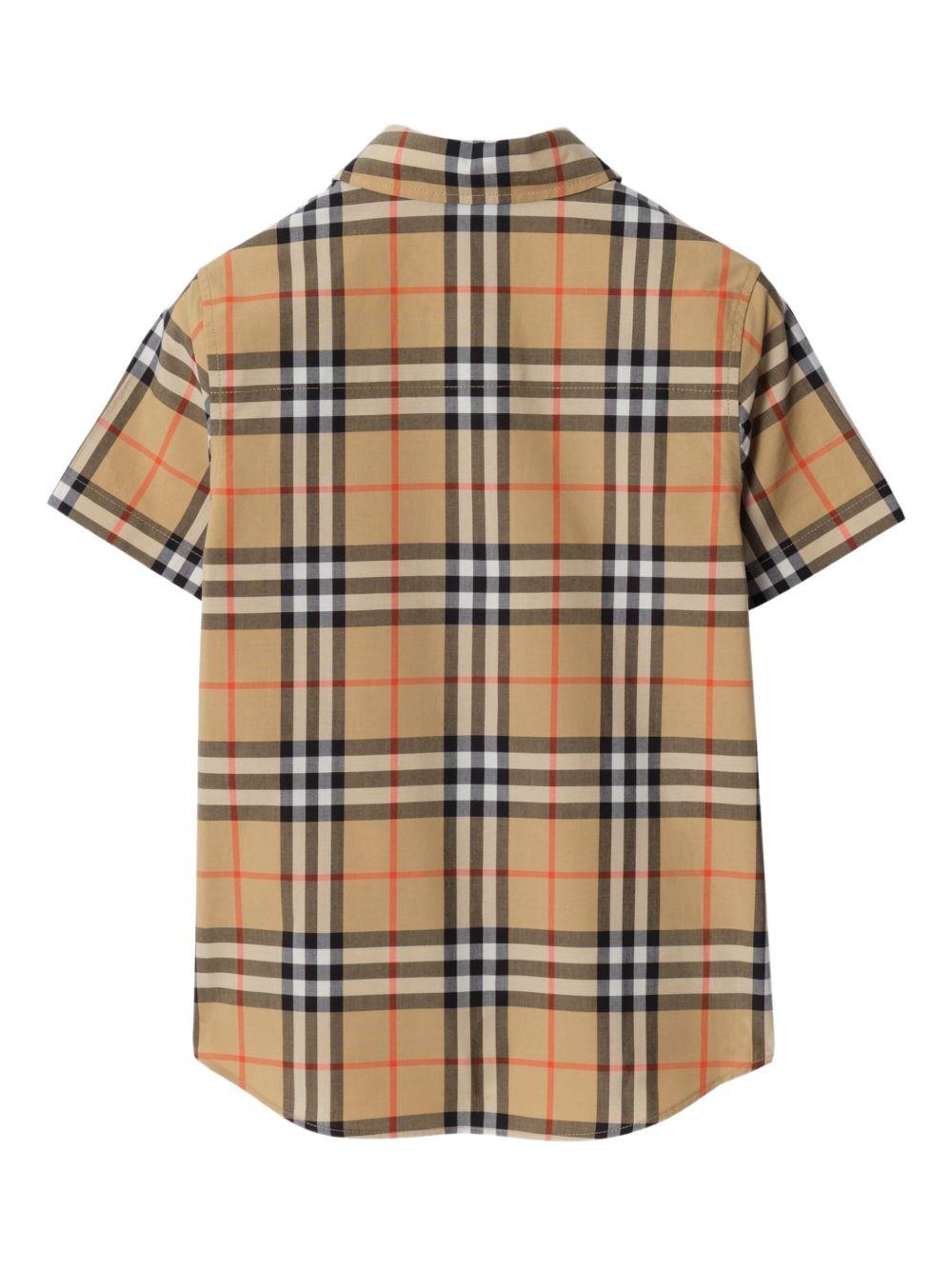 Check Cotton Shirt 8117145 B9368 BURBERRY KIDS