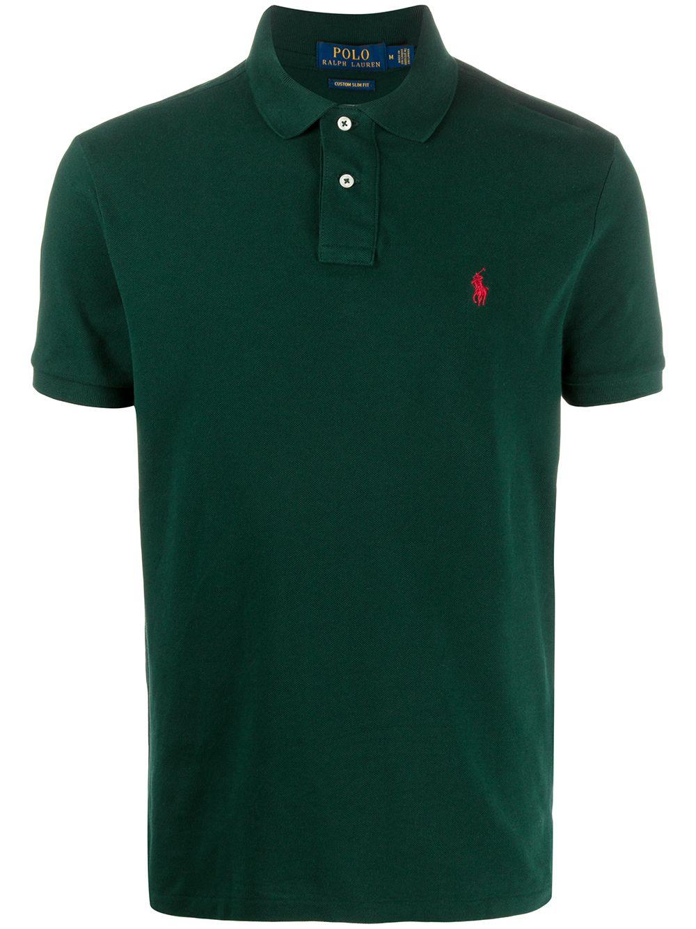 Logo-embroidered piqué polo shirt<BR/><BR/><BR/> 710782592015 COLLEGE GREEN POLO RALPH LAUREN