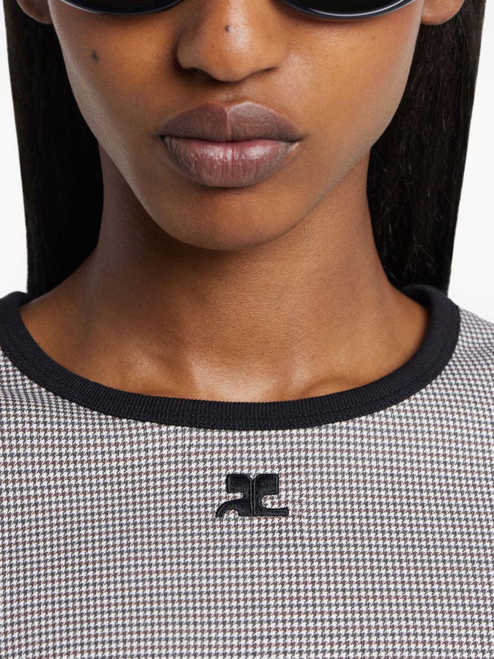 houndstooth T-shirt 126JTS017JS0223 B217 COURRÈGES