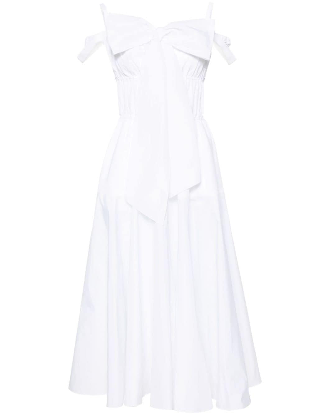 Bow-detail cocktail midi dress<BR/><BR/><BR/> DR1330011 001W PATOU