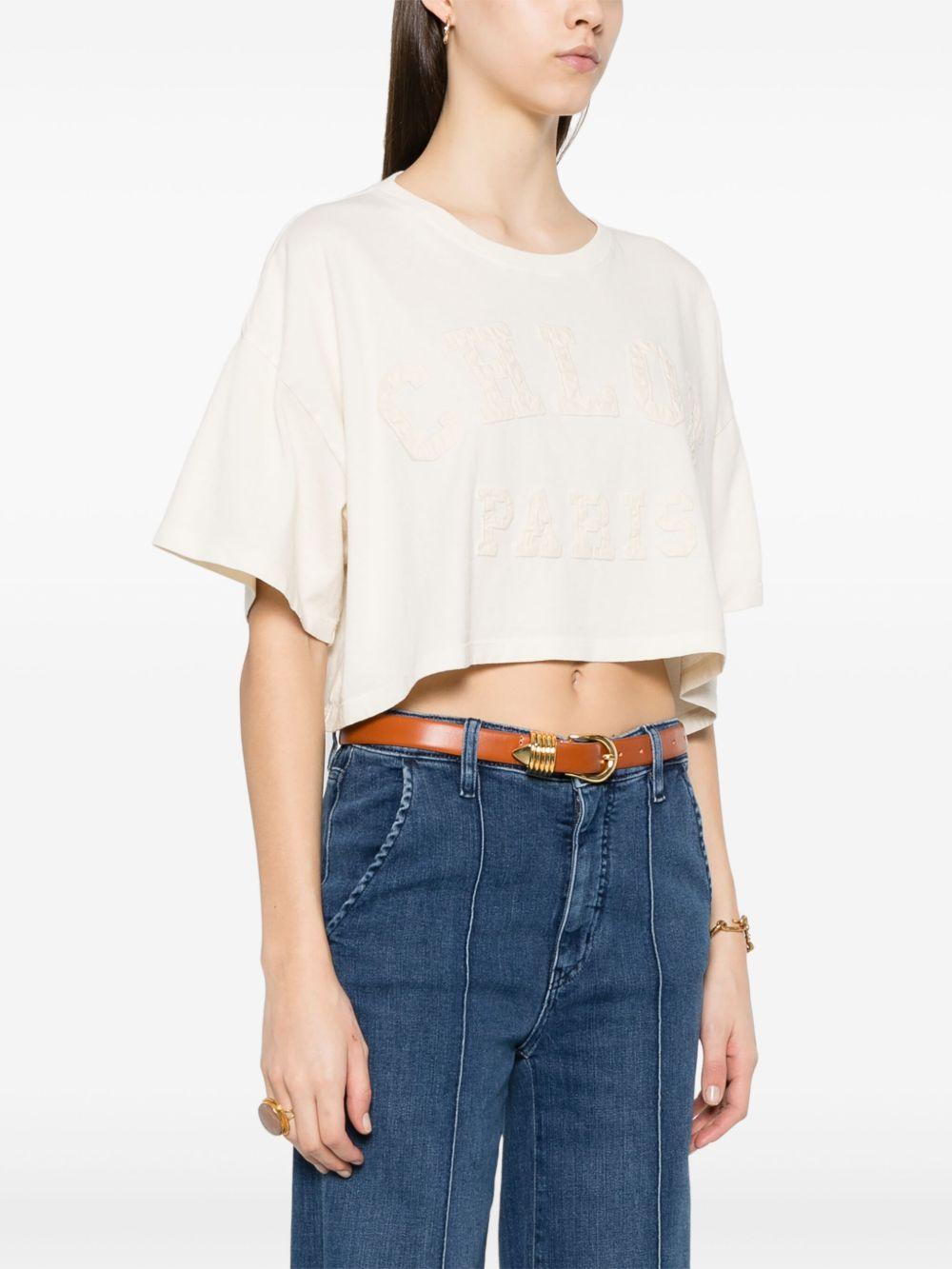 Logo-appliqué T-shirt<BR/><BR/><BR/> CH25SJH14183 103 CHLOÉ