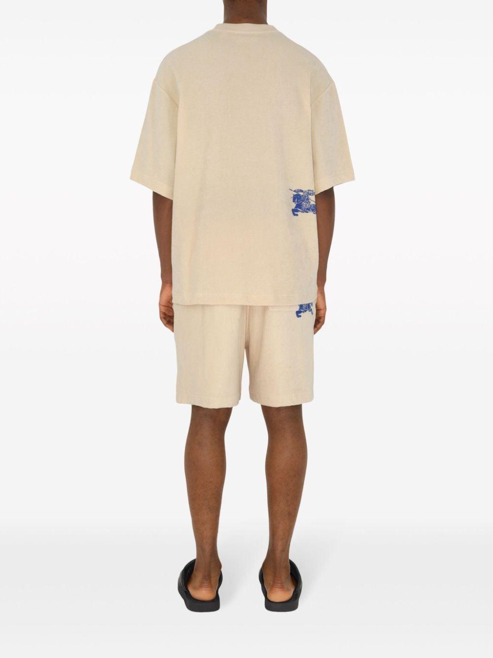 Logo-jacquard towelling-finish T-Shirt<BR/><BR/><BR/> 8081233 B8620 BURBERRY