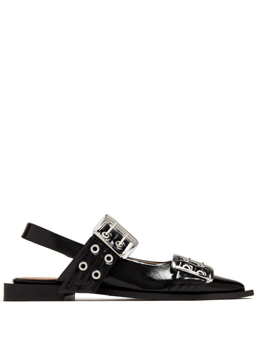 Feminine Buckle Ballerinas S2730 099 GANNI