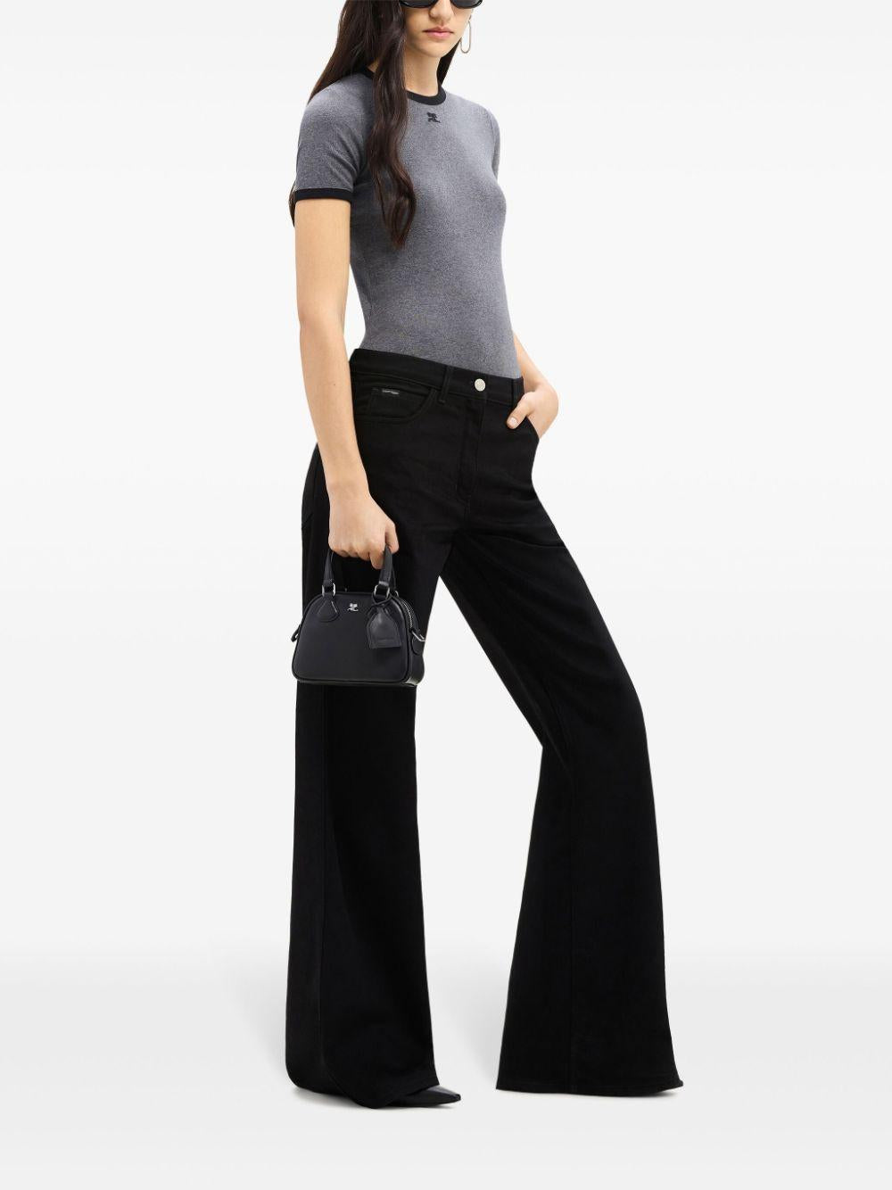 Logo leather mini bowling bag<BR/><BR/><BR/> 324GSA132CR0065 9999 COURRÈGES
