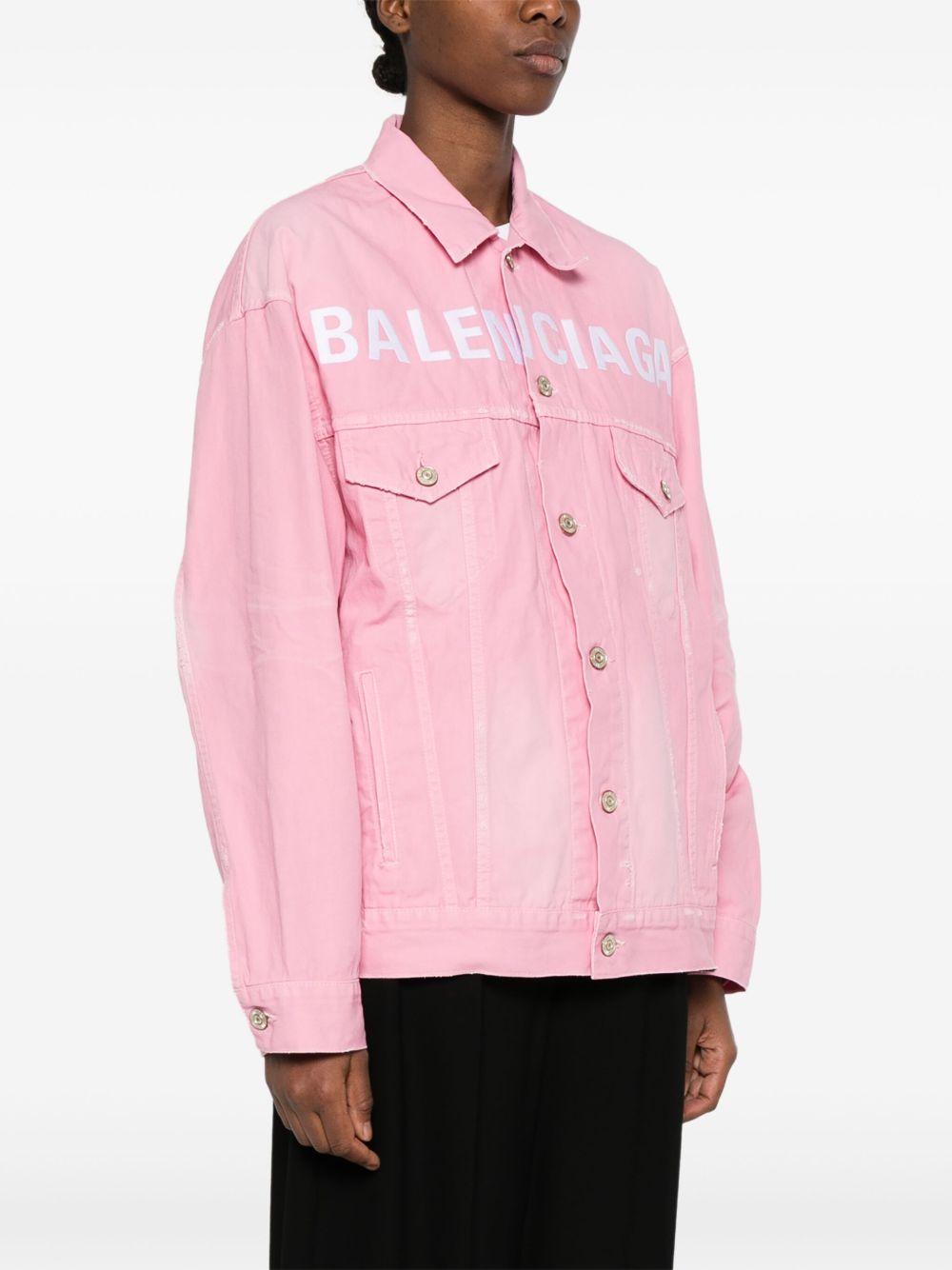 Logo-embroidered denim jacket<BR/><BR/><BR/> 823408 TRWA92014 BALENCIAGA