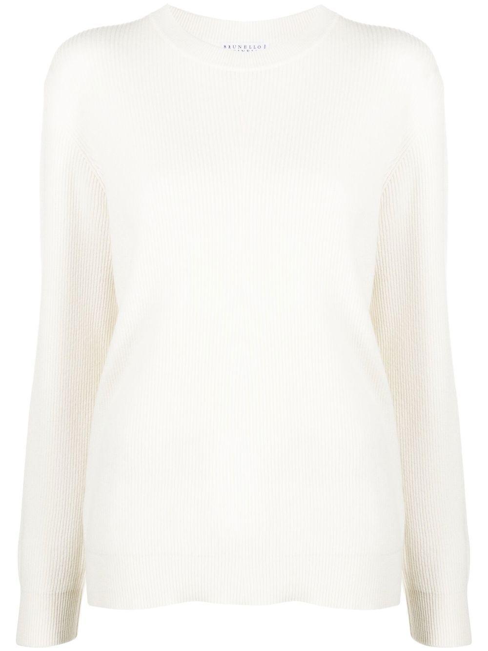 Cashmere English rib sweater with monili M12175400 C159 BRUNELLO CUCINELLI