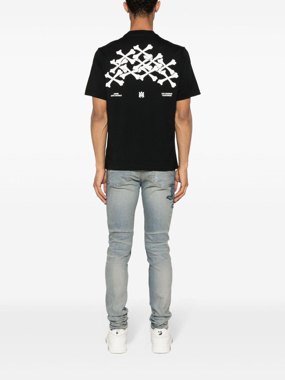 Bones Stacked cotton T-shirt<BR/><BR/><BR/> AMJYTE1075 BLACK AMIRI