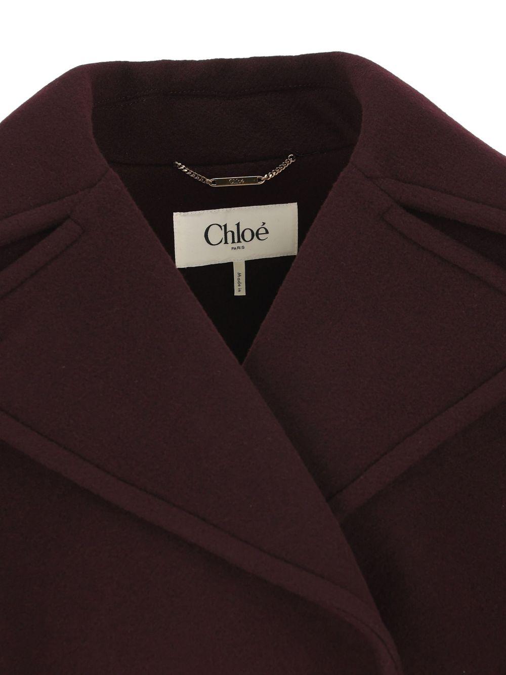 Oversized short coat in wool CH25WMA96272 56B CHLOÉ