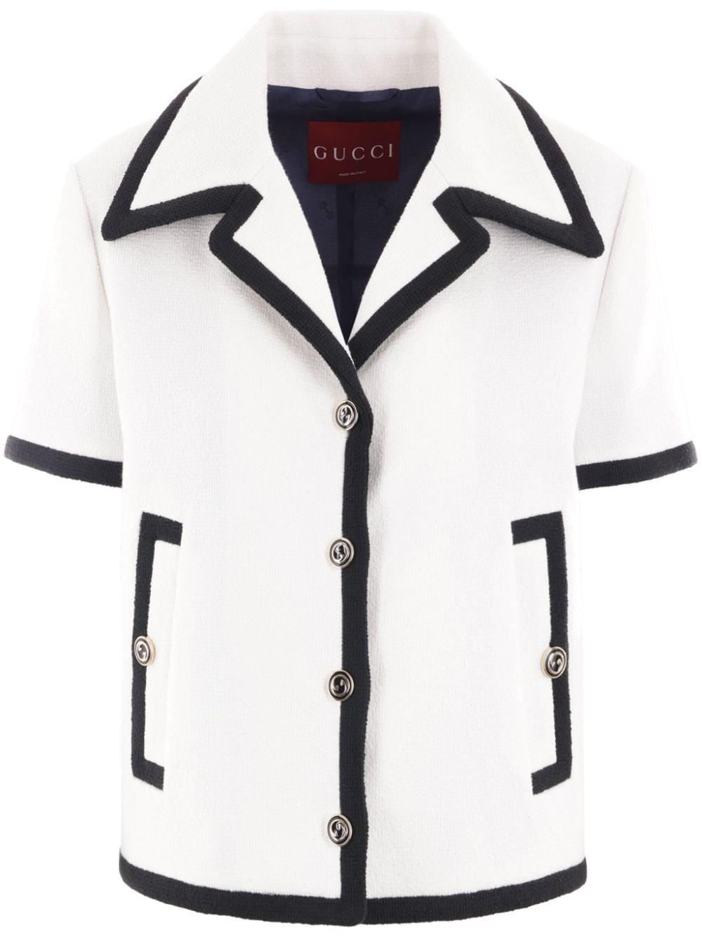 Contrasting-trim tweed jacket<BR/><BR/><BR/> 784829 ZAQSO9799 GUCCI