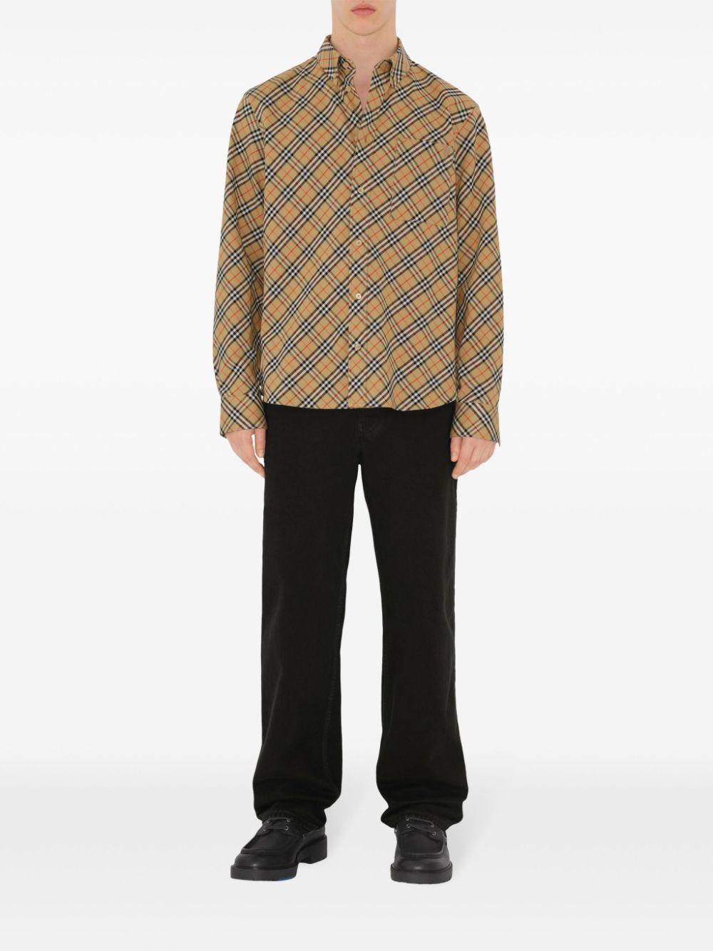 Checked cotton shirt<BR/><BR/><BR/> 8104072 B9368 BURBERRY