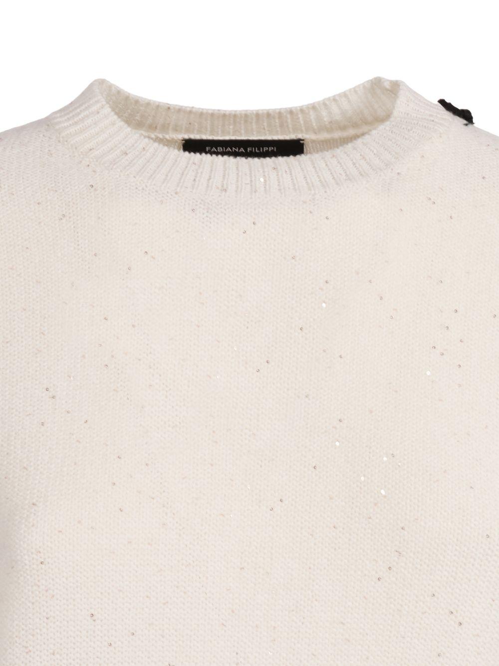 cotton and linen sweater with sequins MAD266F490D273 0142 FABIANA FILIPPI