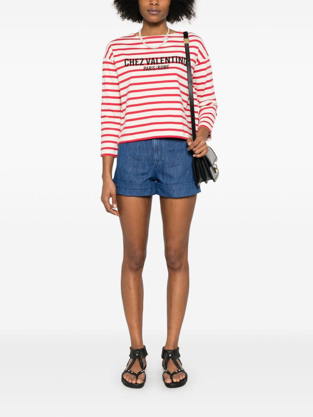 Chez Valentino striped T-shirt<BR/><BR/><BR/> 6B3MG24B961 AS0 VALENTINO GARAVANI
