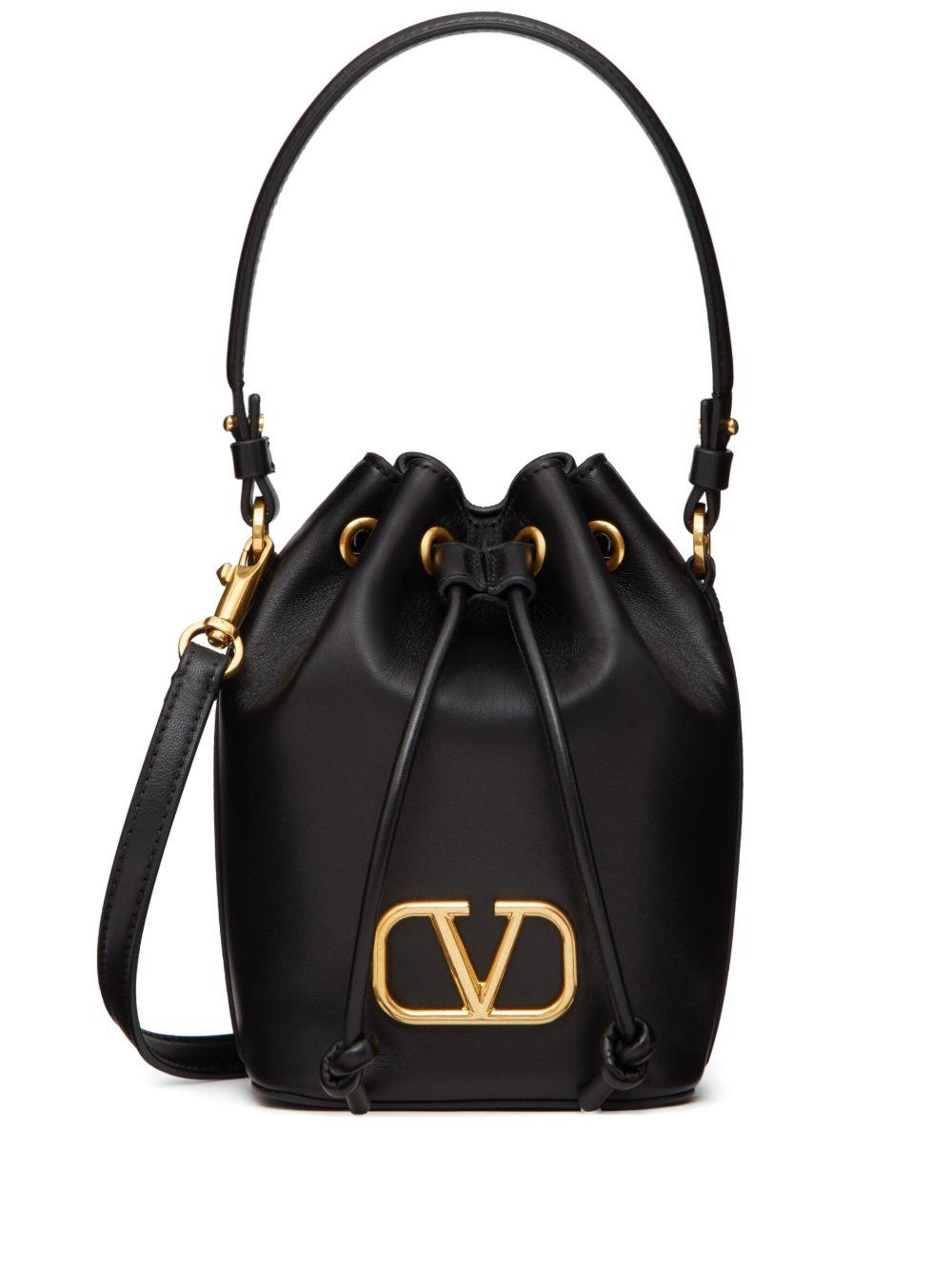 Mini VLogo Signature leather bucket bag<BR/><BR/><BR/> ZW2P0Z44VNL 0NO VALENTINO GARAVANI