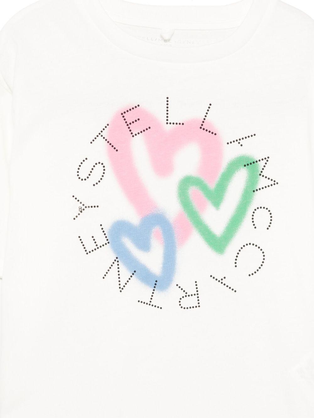 Heart-print T-shirt<BR/><BR/><BR/> TW8C61 Z0434101 STELLA McCARTNEY KIDS