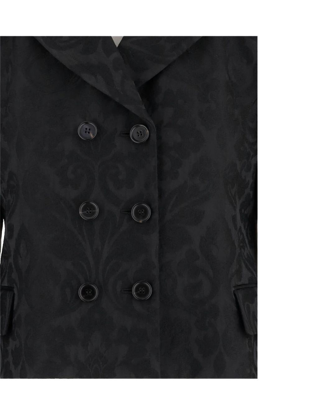 Double-breasted fitted jacket in a wool-mix jacquard CH25WVE70308 001 CHLOÉ