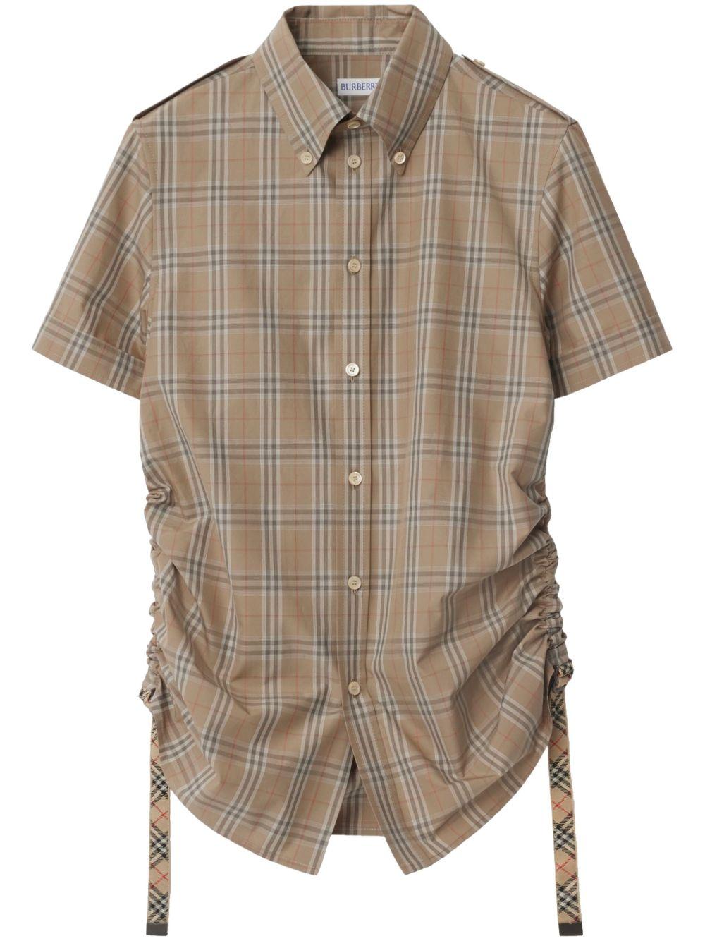 Checkered cotton shirt<BR/><BR/><BR/> 8107968 C2044 BURBERRY