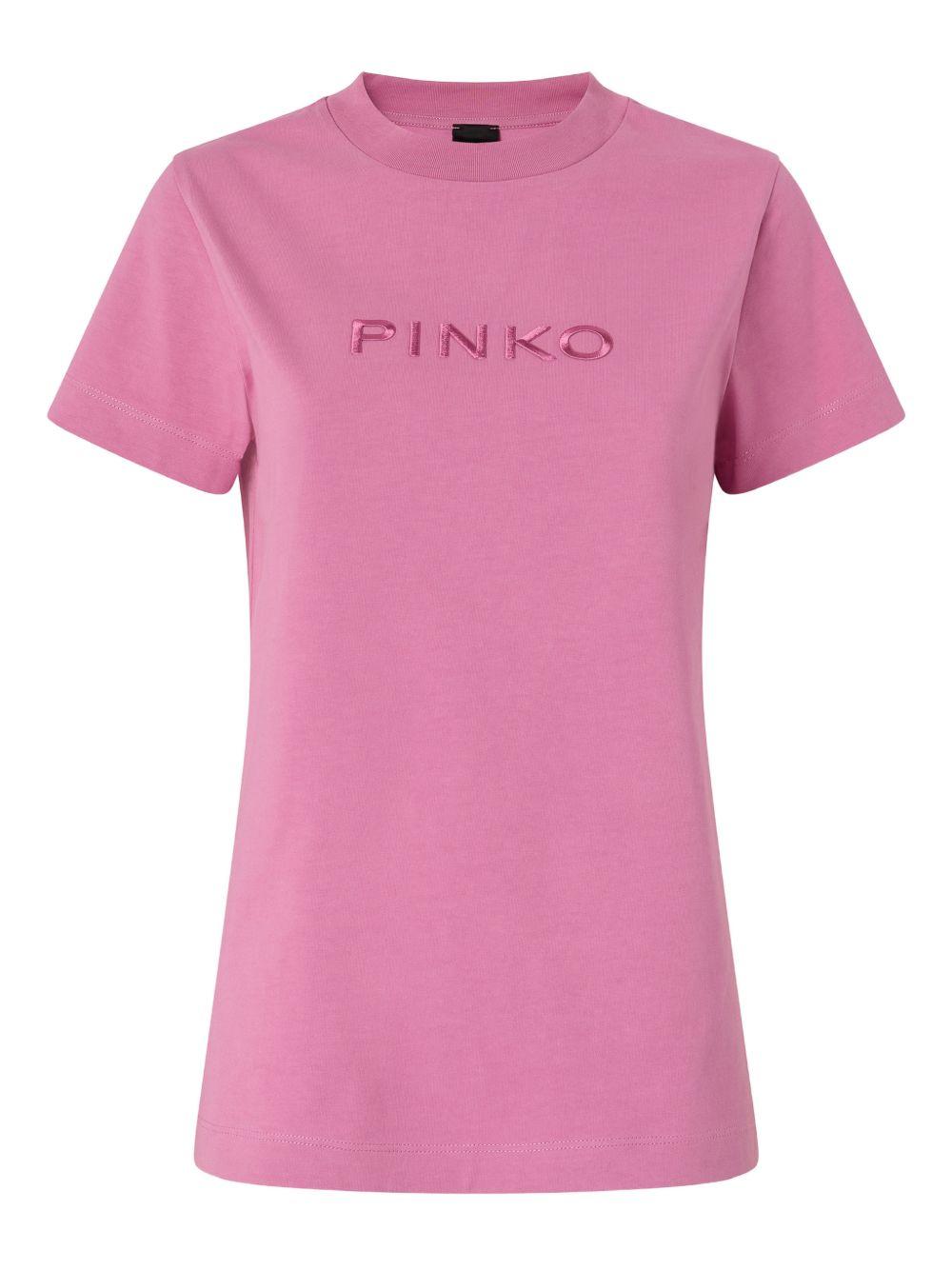 logo embroidery T-shirt 101752 A339Q48 PINKO