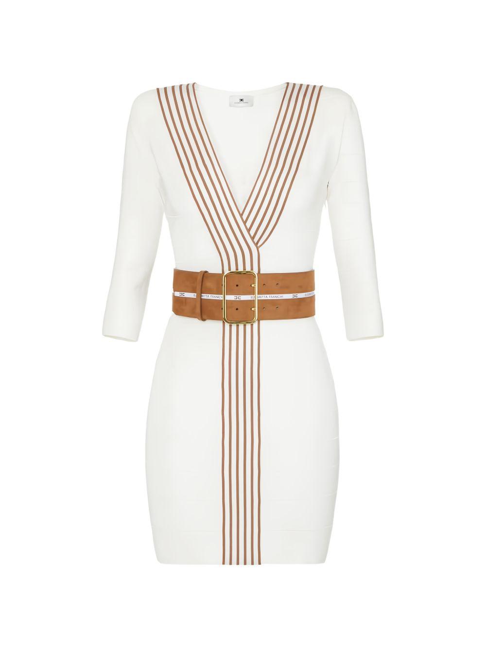 Knit dress with striped bands AM01S61E2 AQ6 ELISABETTA FRANCHI