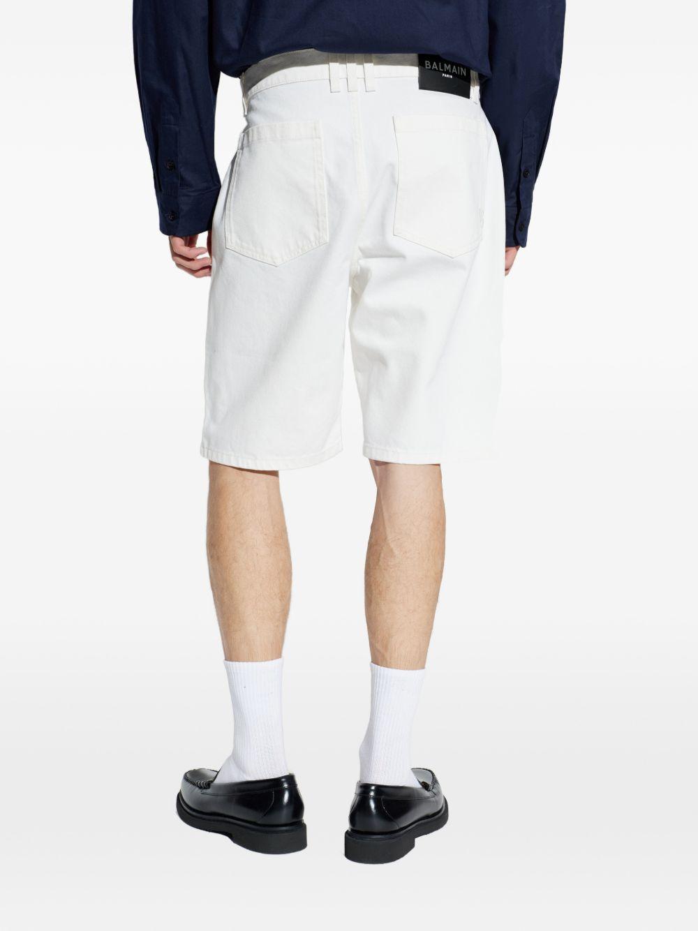 Denim shorts with application GH1MA045DG14 0FC BALMAIN