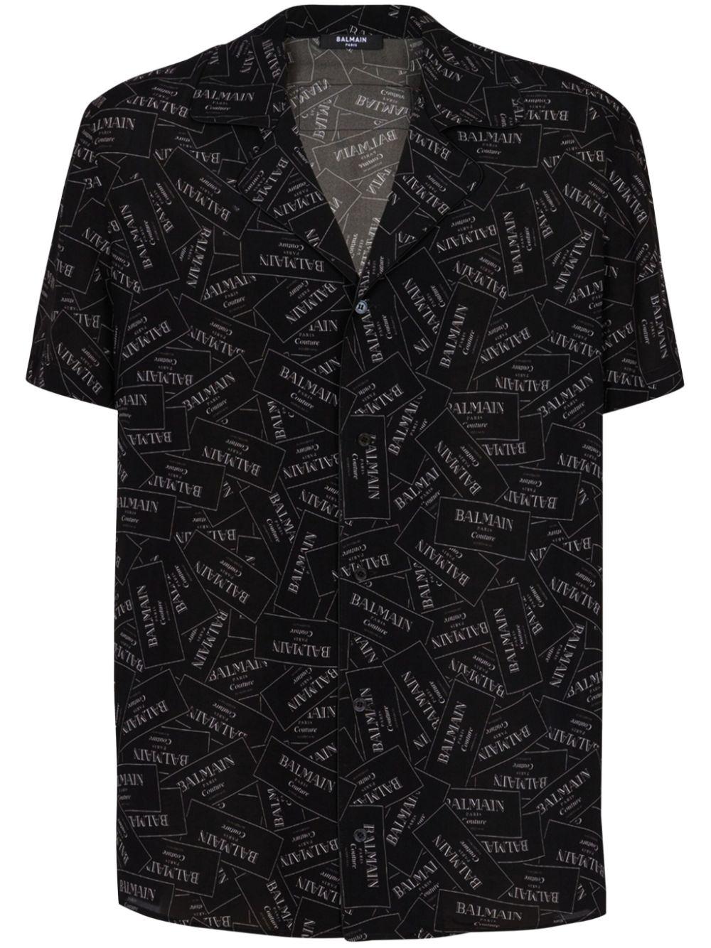 Logo all-over shirt EH1HN070VH56 EAB BALMAIN