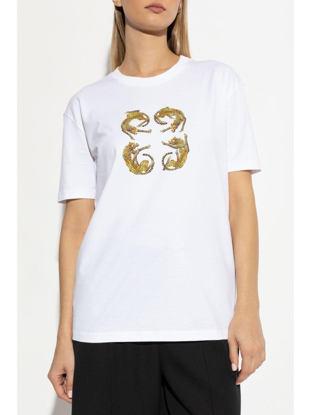 4G leopard-print t-shirt<BR/><BR/> BW70EKP6YX 100 GIVENCHY