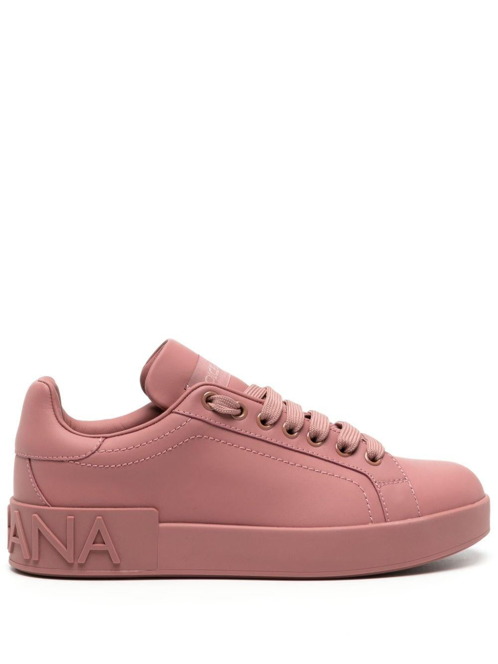 Embossed-logo leather sneakers<BR/><BR/><BR/> CK1544 A10658H415 DOLCE & GABBANA
