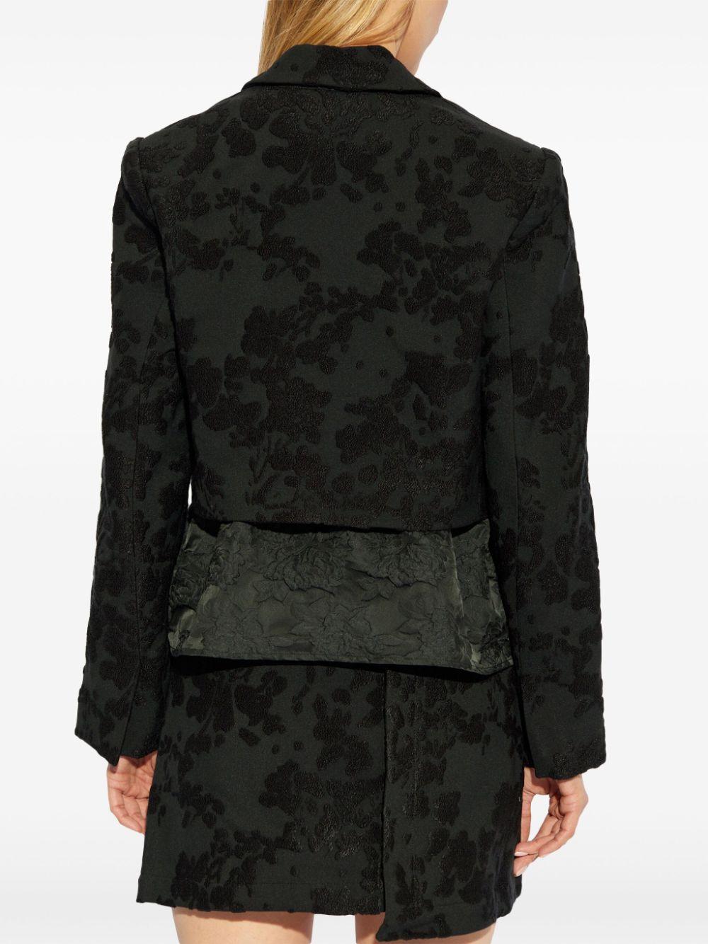 Floral-embroidered cropped blazer<BR/><BR/><BR/> F9274 099 GANNI