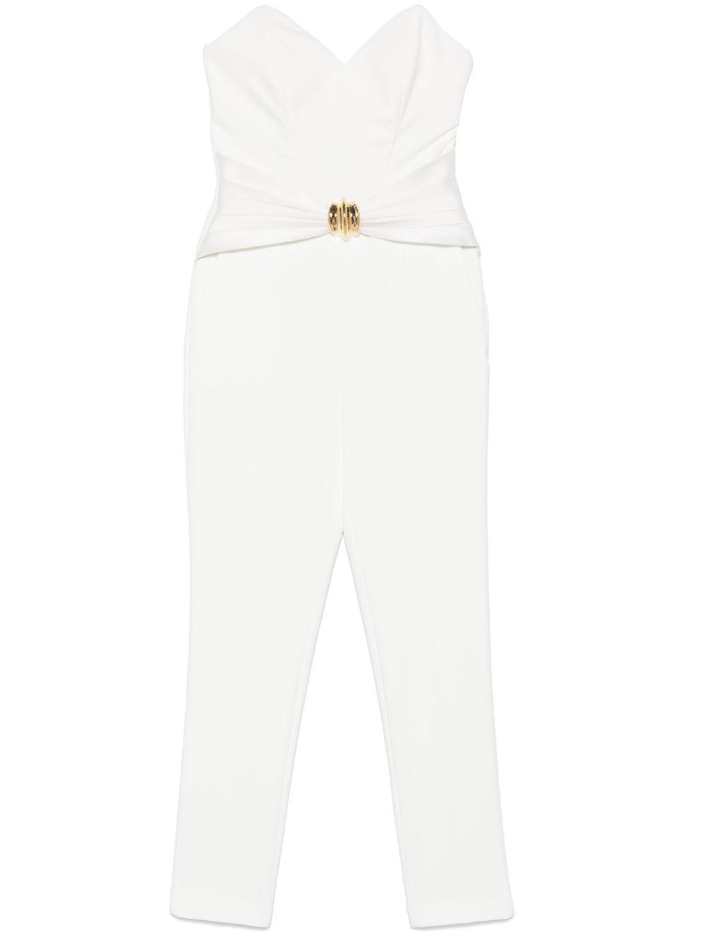 Bow-detail crepe jumpsuit<BR/><BR/> TU03951E2 360 ELISABETTA FRANCHI