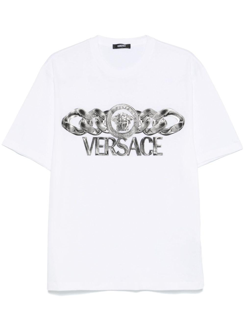 Medusa Head-print T-shirt<BR/><BR/><BR/> 1013302 1A134052W580 VERSACE