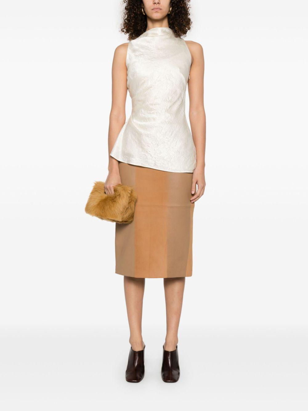 Asymmetric satin top<BR/><BR/><BR/> 810287 QEAFR8010 ALEXANDER MCQUEEN