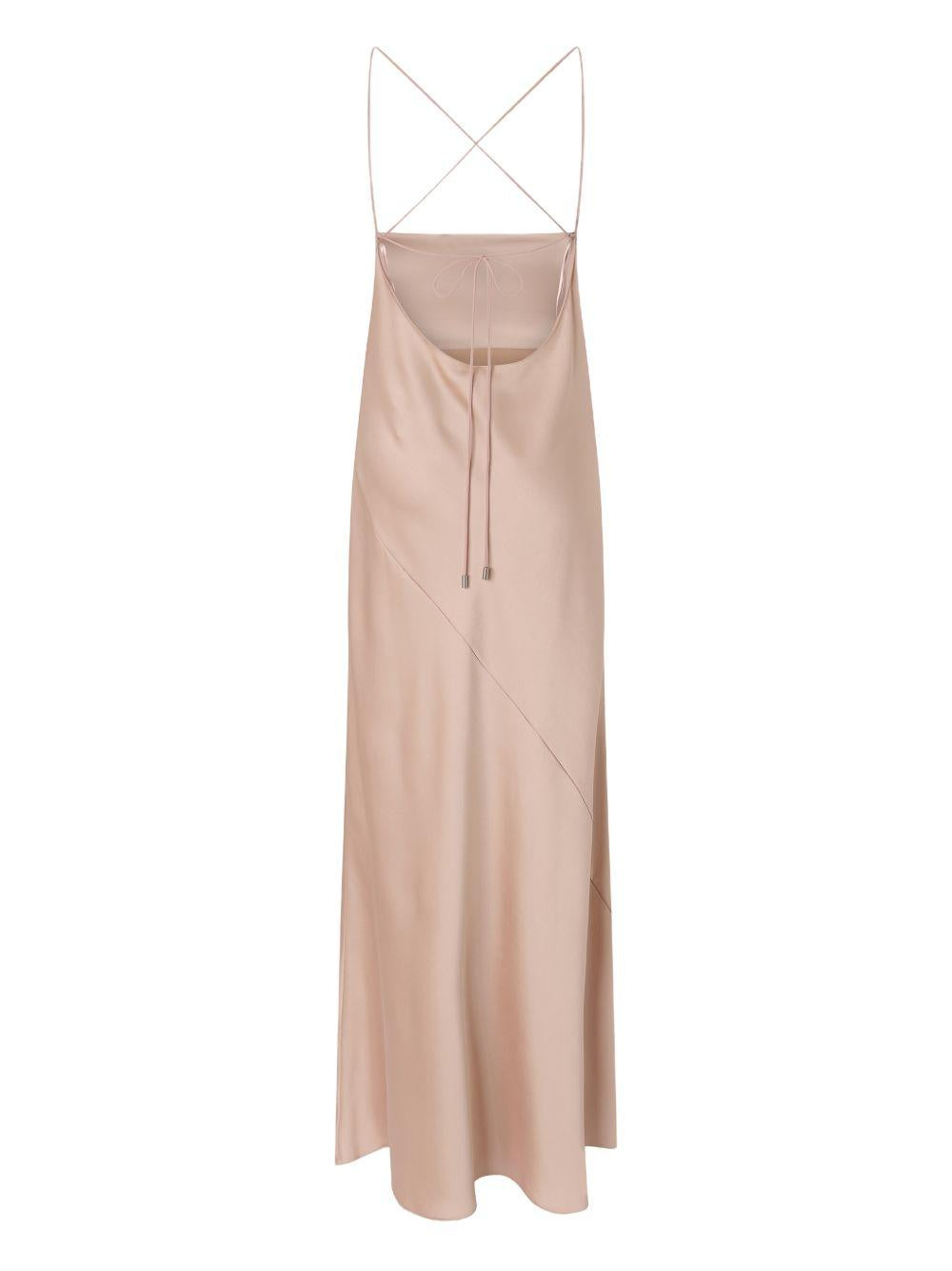 Long slip dress in satin 106587 A1Y5Q35 PINKO