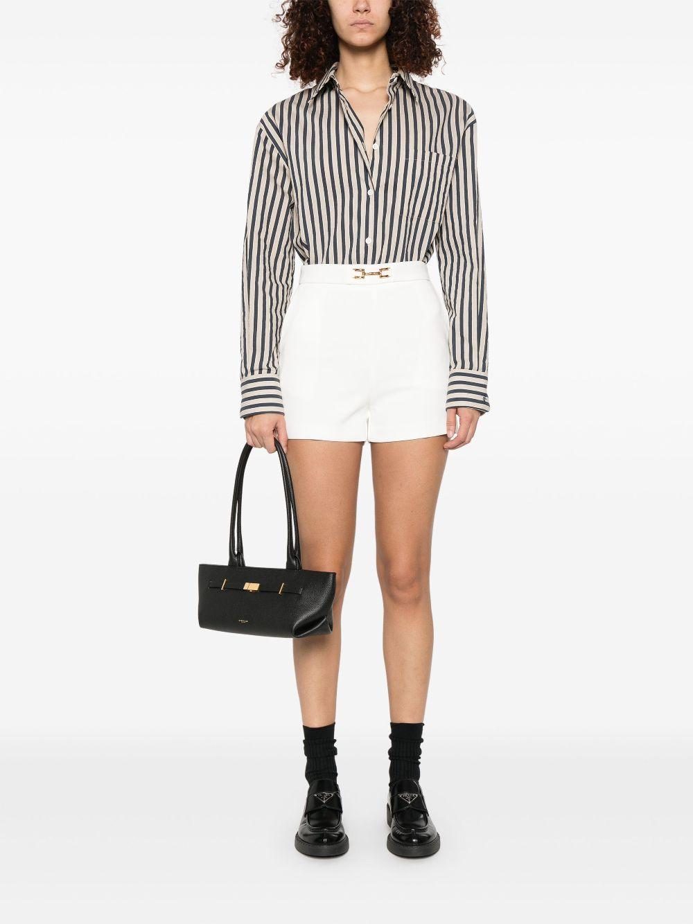 Shorts in crêpe fabric with flaps and logo plaque SH00751E2 360 ELISABETTA FRANCHI