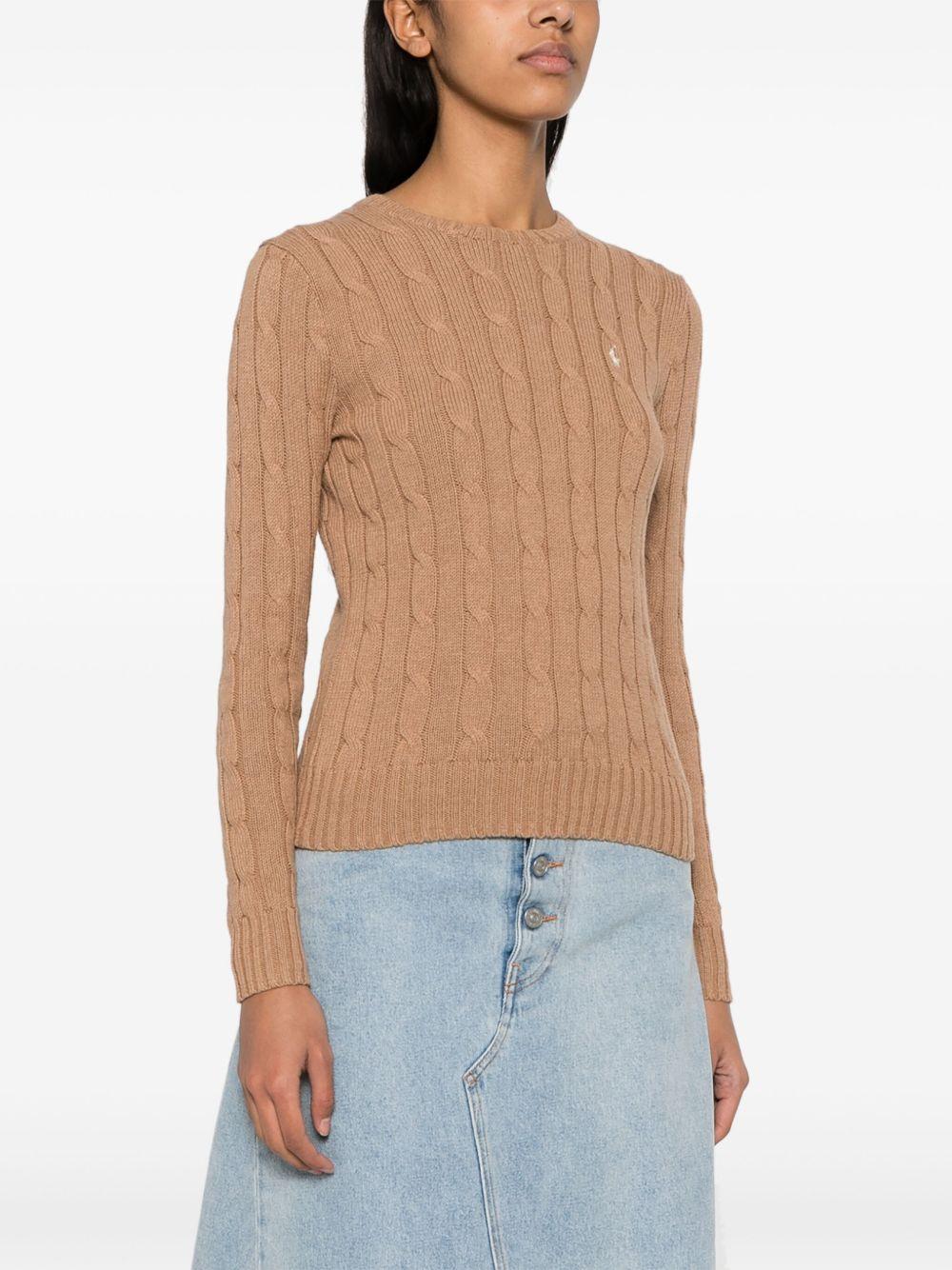 Polo-Pony-motif cotton jumper<BR/><BR/> 211943903002 COLLECTION CAMEL MELANGE POLO RALPH LAUREN
