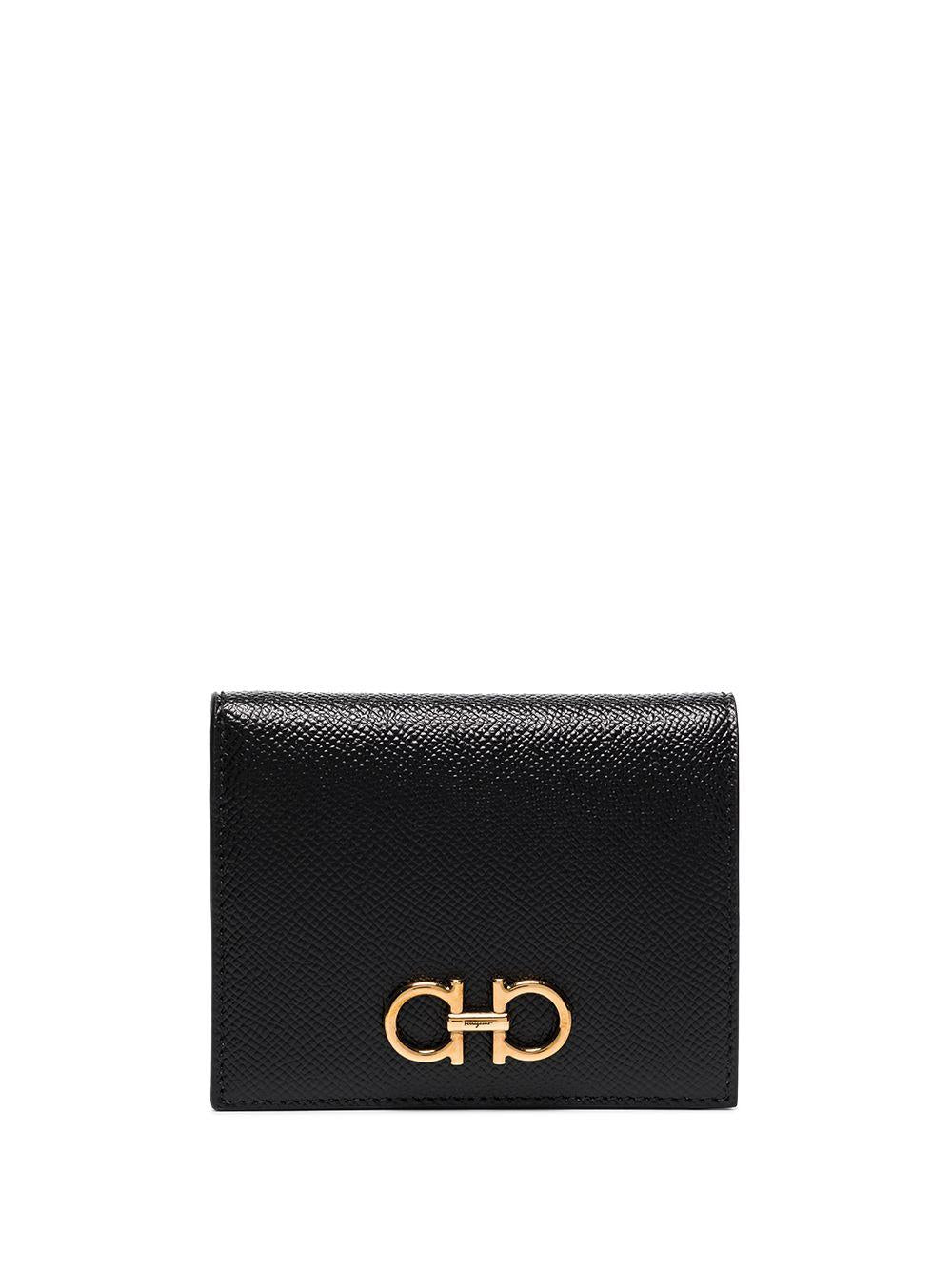 Gancini folding wallet<BR/><BR/><BR/> 22D780 154 726512NERO FERRAGAMO