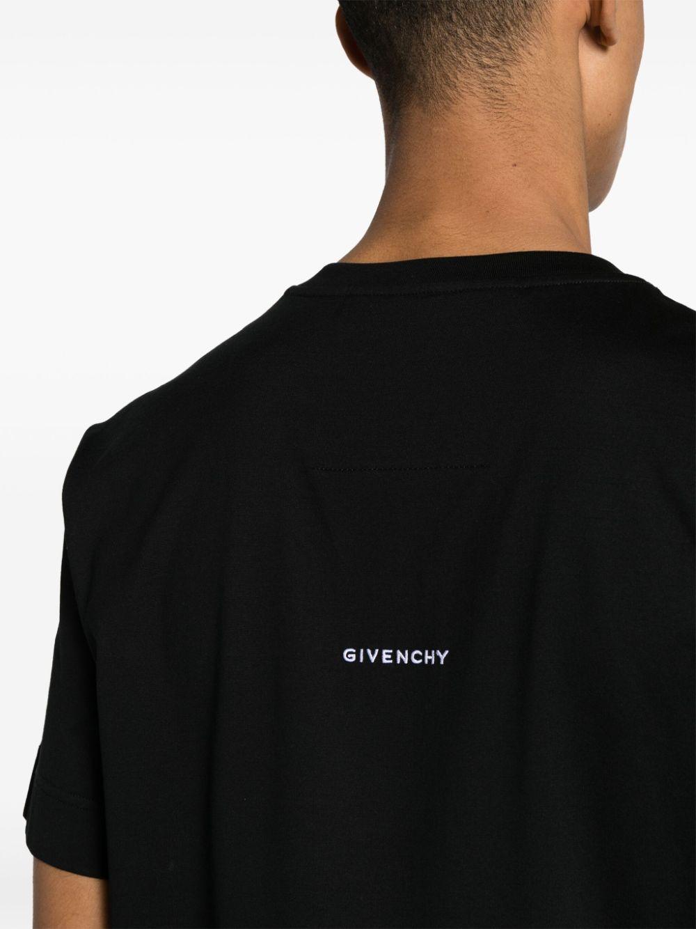 4G-embroidered cotton T-shirt<BR/><BR/><BR/> BM716G3YCD 001 GIVENCHY