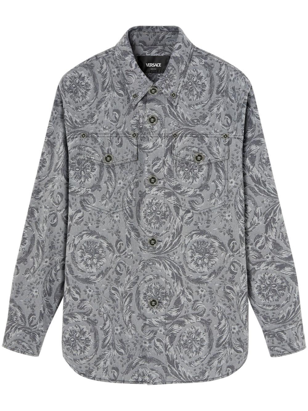 Barocco jacquard gabardine overshirt<BR/><BR/><BR/> 1008738 1A113792BO70 VERSACE
