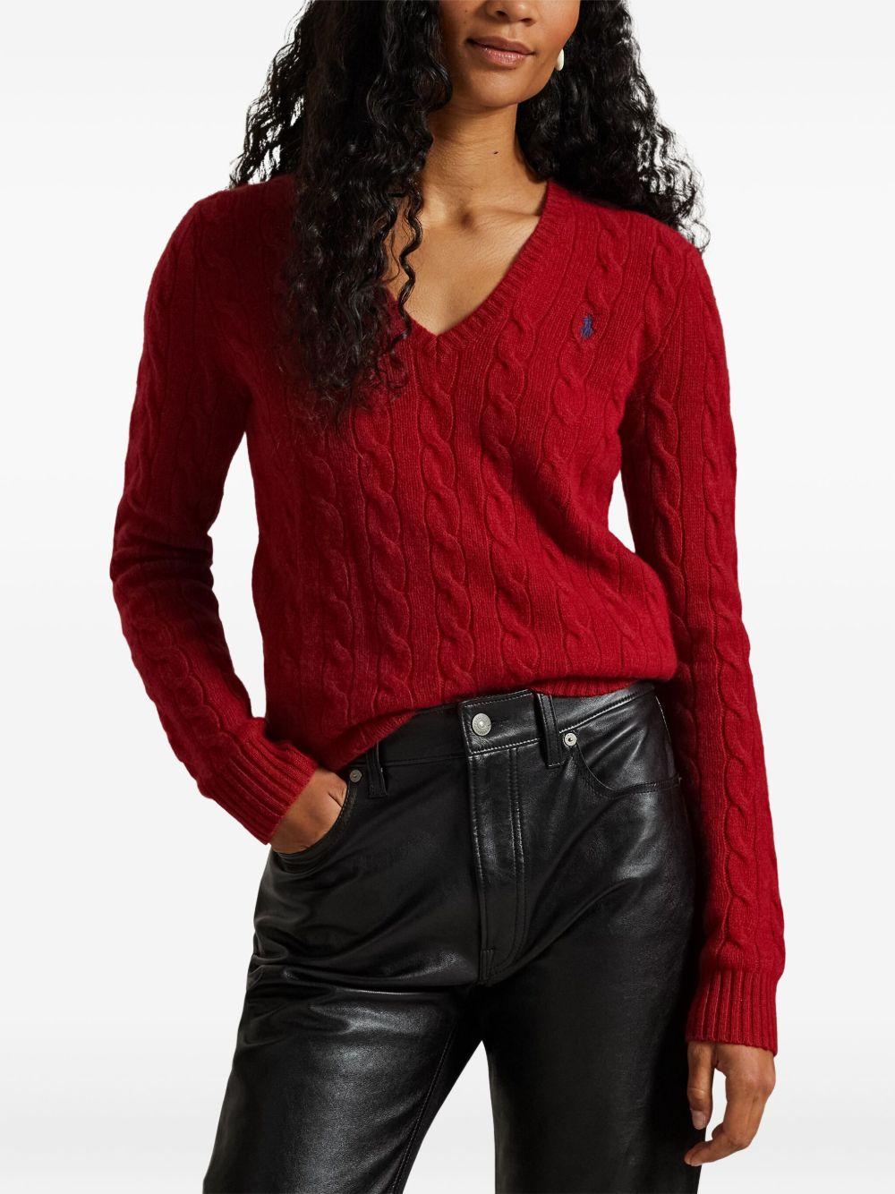 Cable-Knit Wool-Cashmere V-Neck Jumper 211971866012 FIRESIDERED POLO RALPH LAUREN