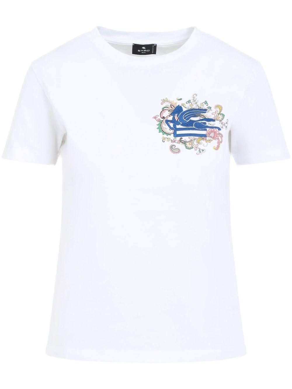 Pegaso-embroidered T-shirt<BR/><BR/><BR/> WRMA0006 AK788W0111 ETRO