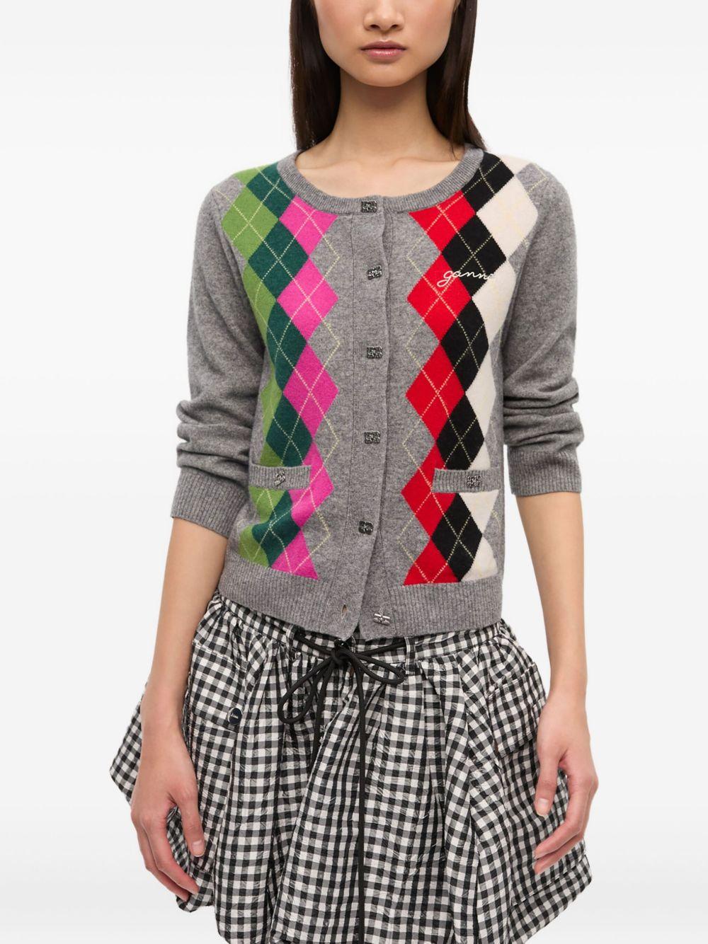 Check Cardigan K2512 921 GANNI