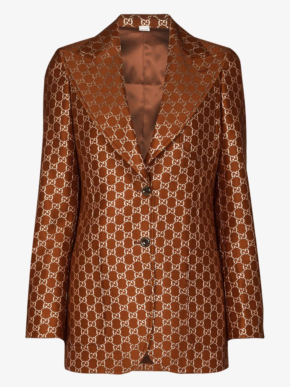 Blazer monopetto con motivo GG 626559 ZAD7L2086 GUCCI