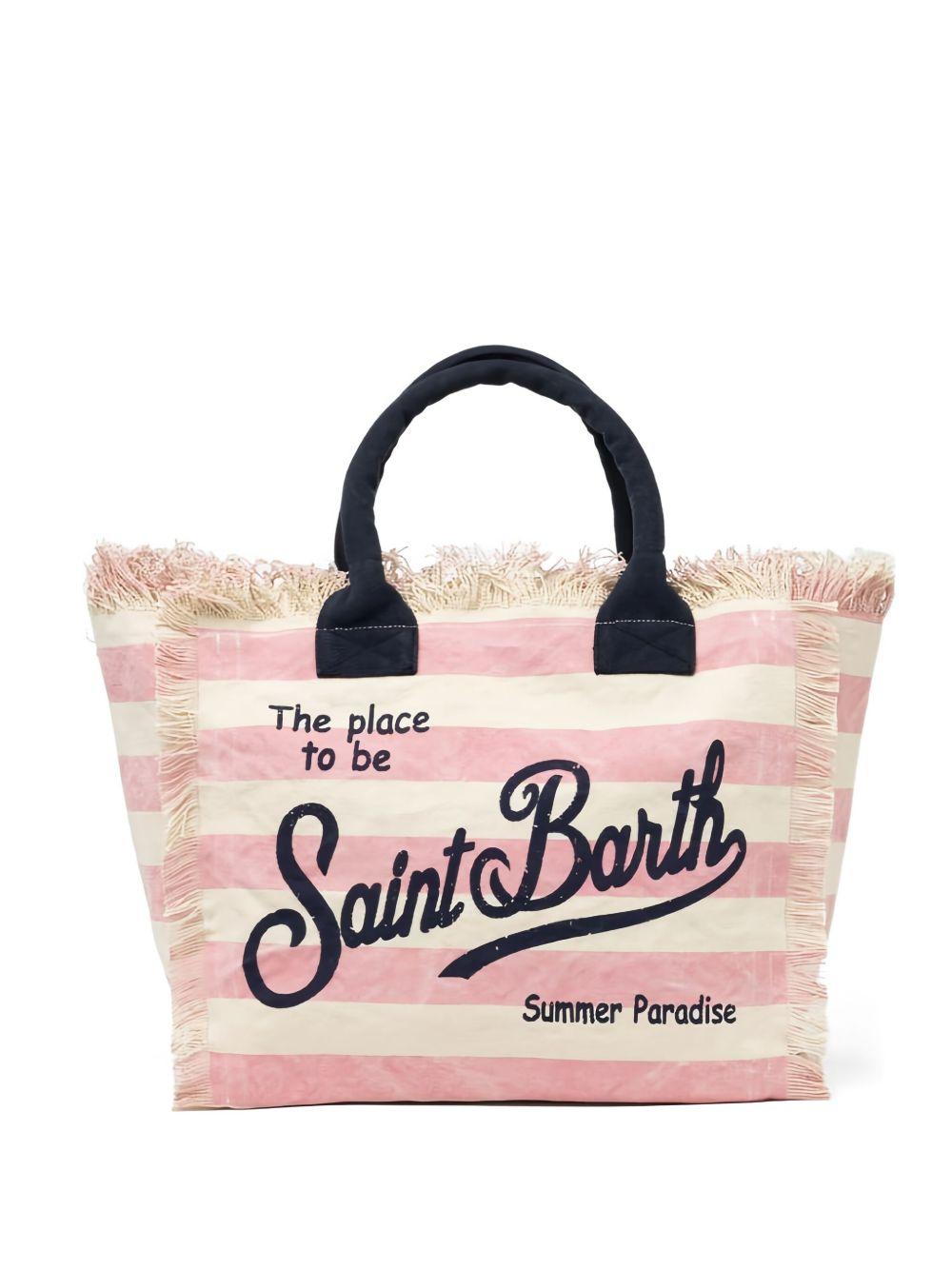 Vanity cotton canvas fringed tote bag VANITY 03283HLIG 21 MC2 SAINT BARTH