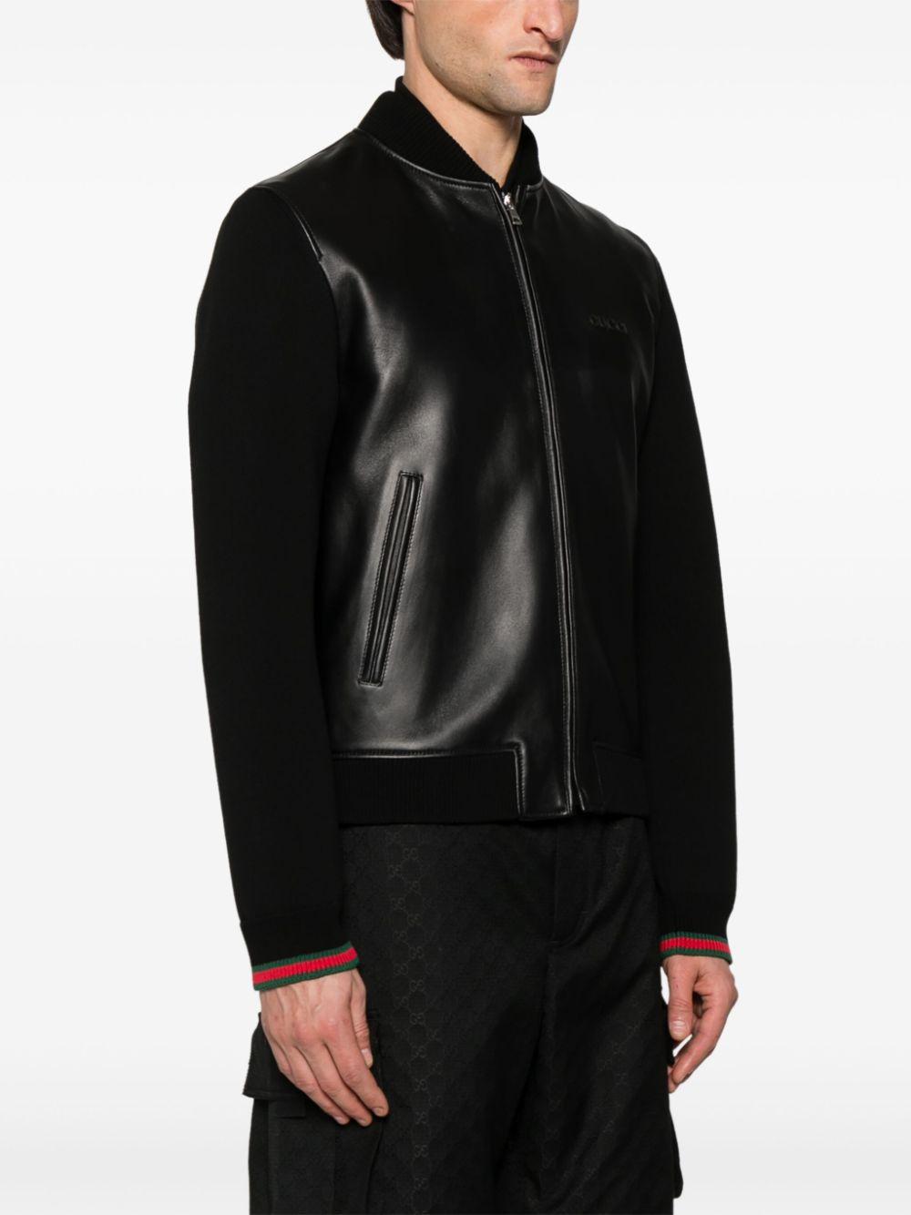 Leather bomber jacket<BR/><BR/><BR/> 793181 XNA291060 GUCCI