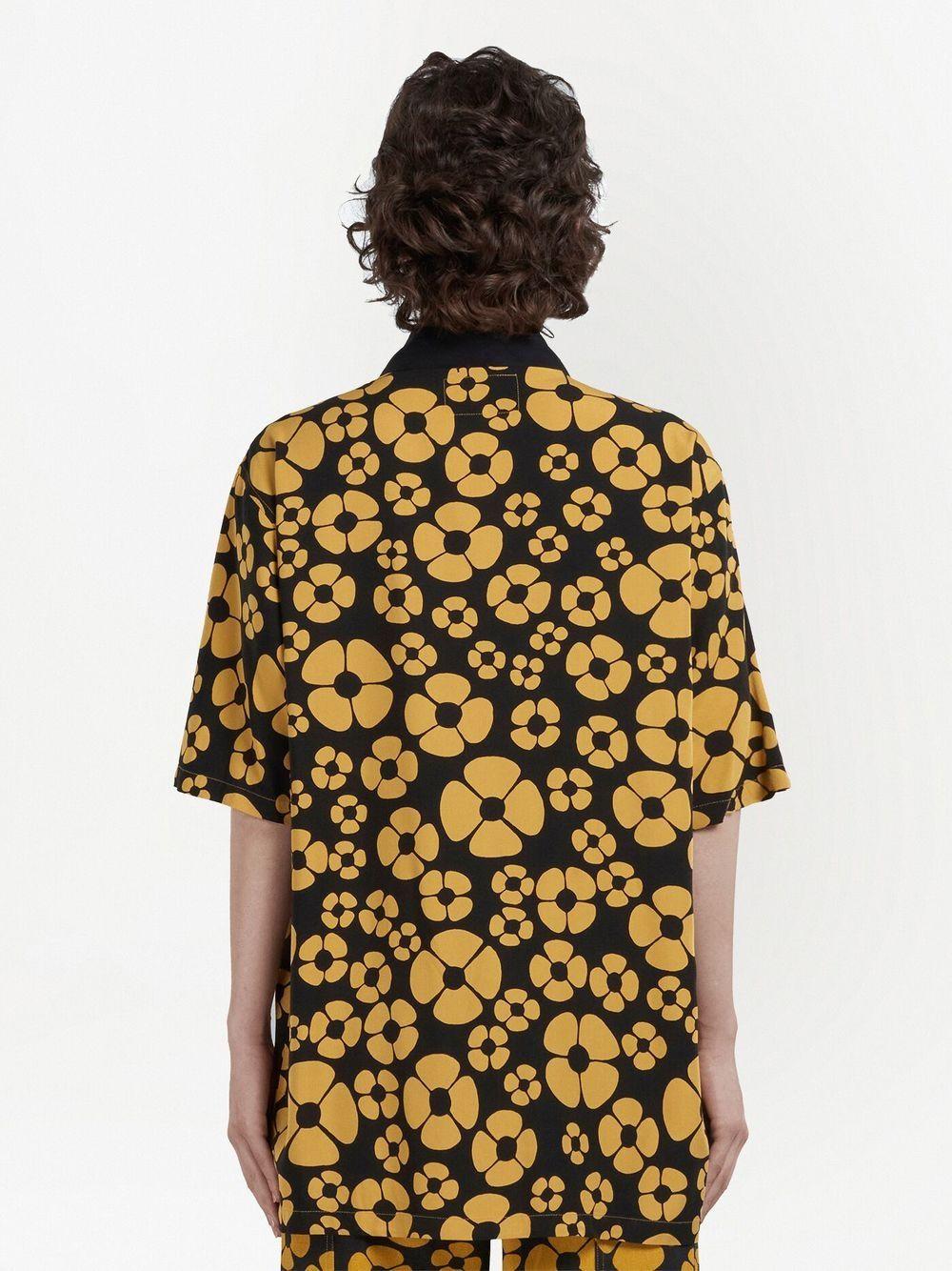 Black/yellow floral-print shirt CAMA031296 UTX002MFY70 MARNI x CARHARTT