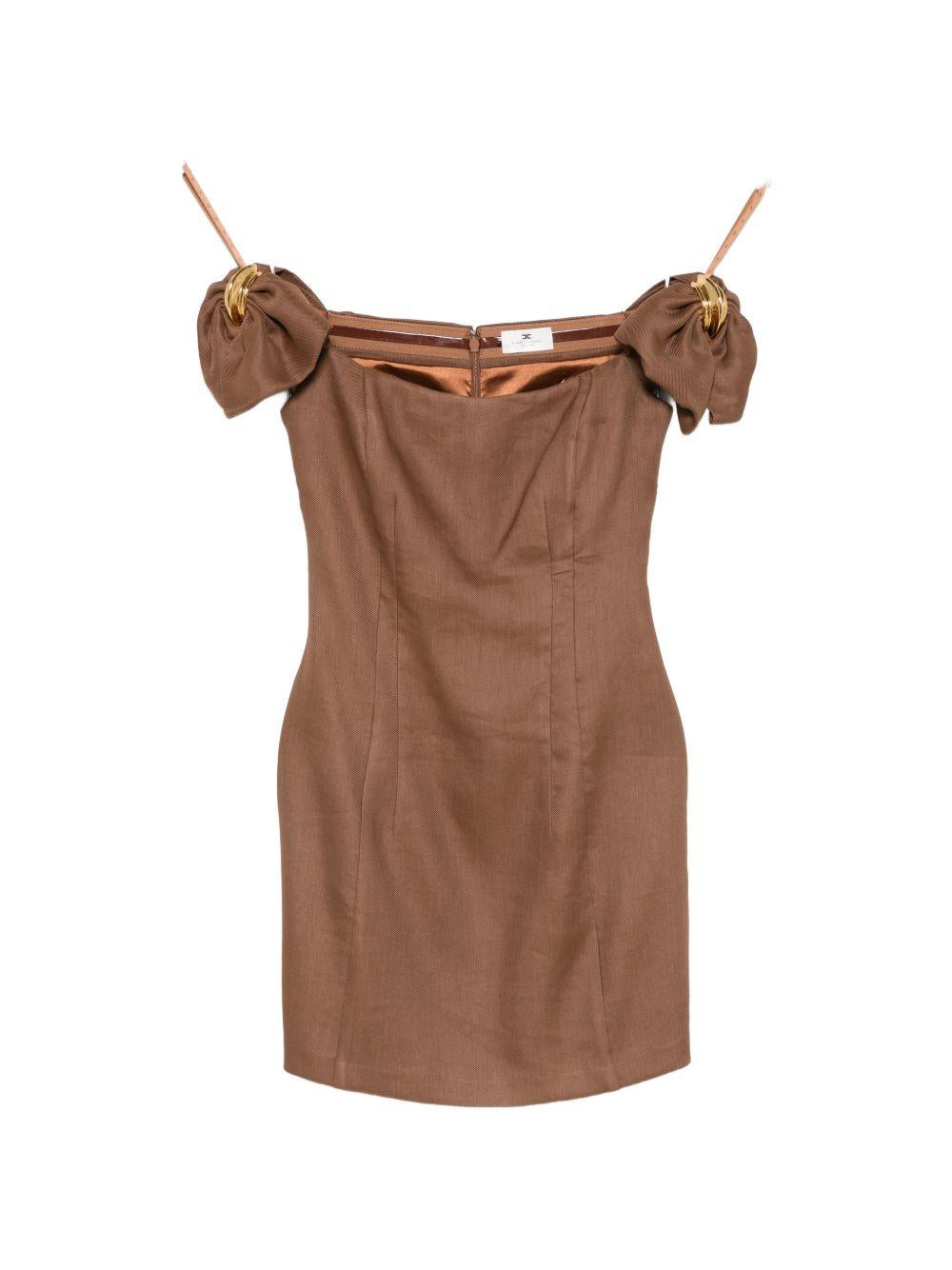 Linen blend mini dress AB96862E2 600 ELISABETTA FRANCHI