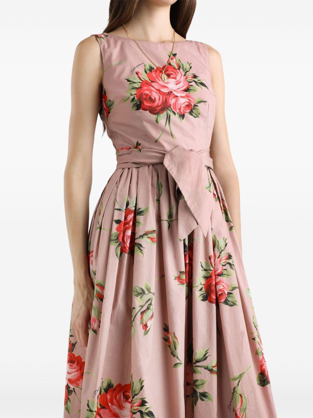 Rose bouquet-print cotton dress F612PT HS5UTHF5ZN DOLCE & GABBANA