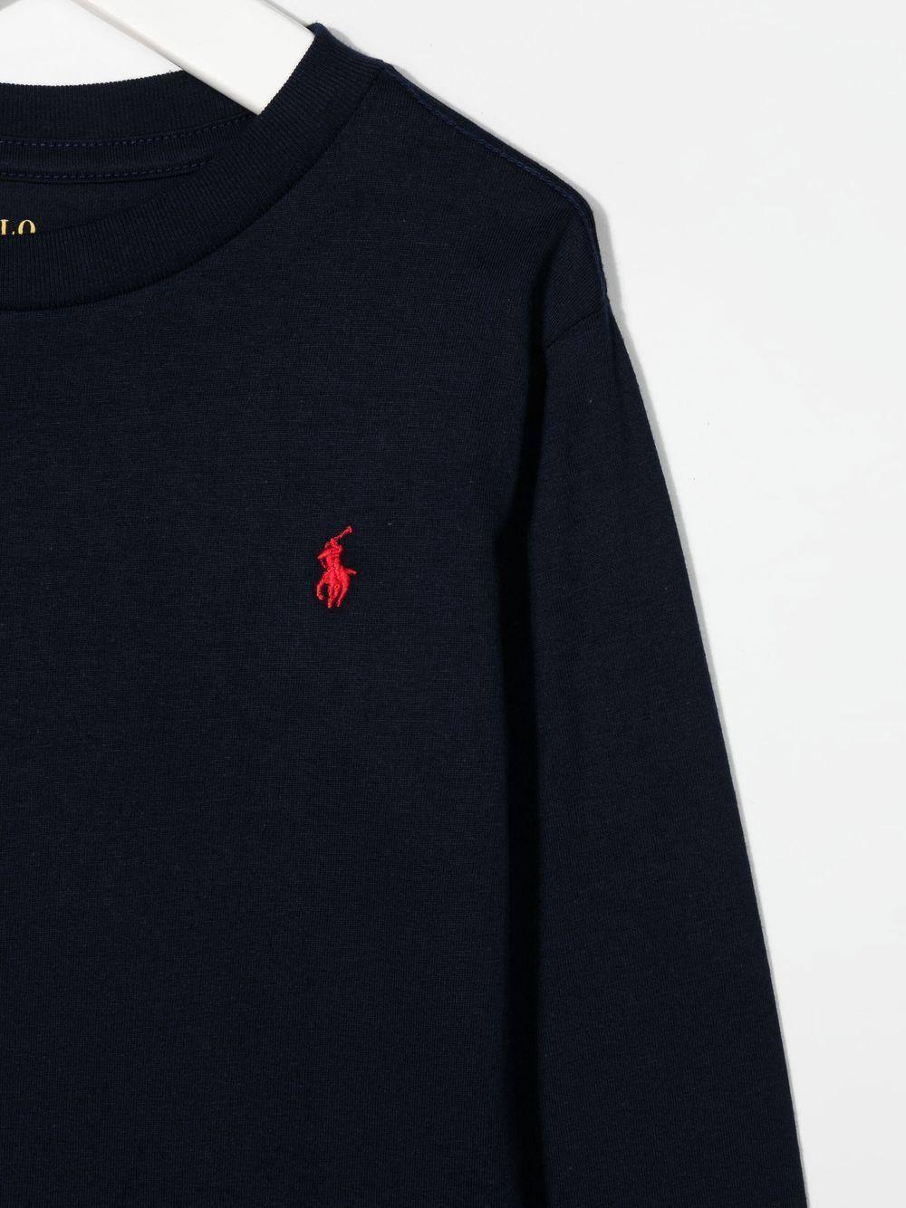 Polo logo long sleeves T-shirt 323843804002 CRUISE NAVY POLO RALPH LAUREN KIDS