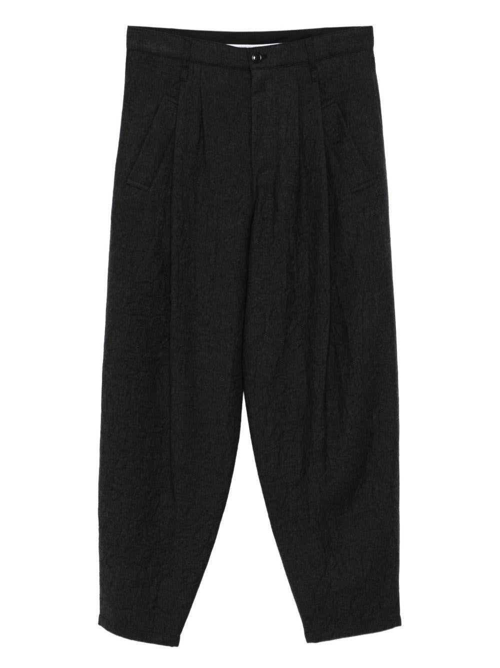 Single-pleat trousers in pure virgin wool flannel GM001421 TE18009U8131 GIORGIO ARMANI