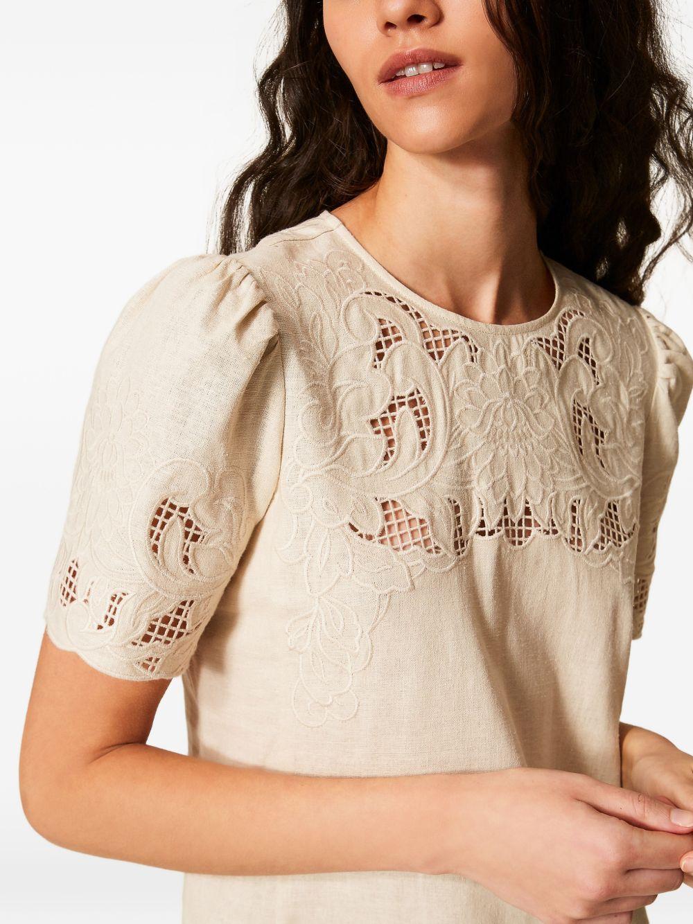 Short linen blend dress with embroidery 261TP2310 S2140000059 TWINSET